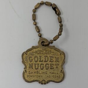 Vtg Golden Nugget Key Chain Gambling Hall Downtown Las Vegas Mt Vernon NY Metal